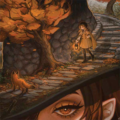 Halloween Pumpkin Witch with Fox by Ivy Dolamore Dell Inspiron Skin